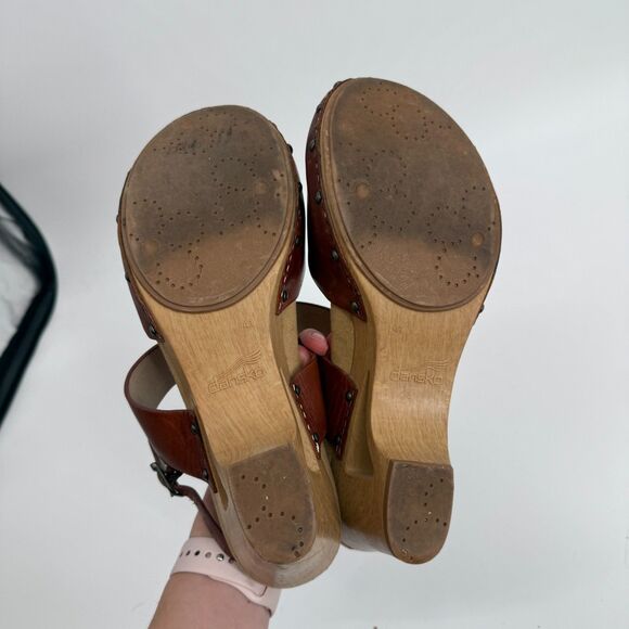 DANSKO Thea Clog Sandal Brown Buckle Mary Jane Leather Boho Size EU 41 10.5-11 - Picture 9 of 13
